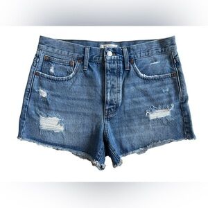 Madewell relaxed denim shorts Blue Distressed Jean Shorts
